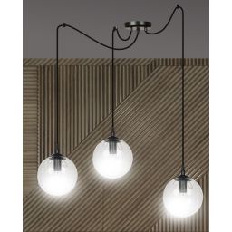Emibig Gigi lampa wisząca 3x10 W czarna-przezroczysta 936/3