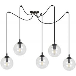Emibig Gigi lampa wisząca 5x10 W czarna-przezroczysta 936/5