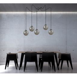 Emibig Gigi lampa wisząca 5x10 W czarna-grafitowa 937/5