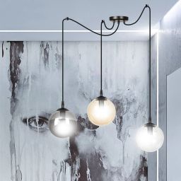 Emibig Gigi lampa wisząca 3x10 W czarna-przezroczysta-bursztynowa-grafitowa 939/3