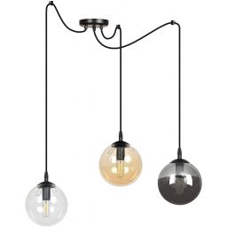Emibig Gigi lampa wisząca 3x10 W czarna-przezroczysta-bursztynowa-grafitowa 939/3