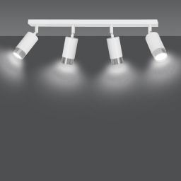 Emibig Hiro lampa podsufitowa 4x8 W biała-chrom 962/4