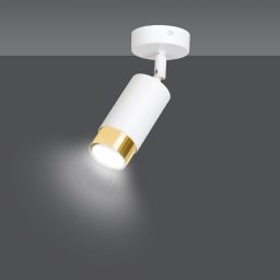 Emibig Hiro lampa podsufitowa 1x8 W biała-złota 963/1