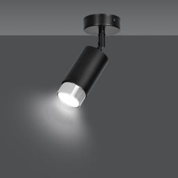Emibig Hiro lampa podsufitowa 1x8 W czarna-chrom 964/1
