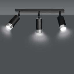 Emibig Hiro lampa podsufitowa 3x8 W czarna-chrom 964/3