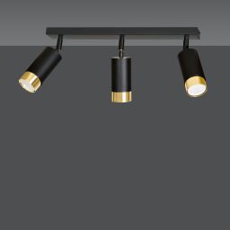 Emibig Hiro lampa podsufitowa 3x8 W czarna-złota 965/3
