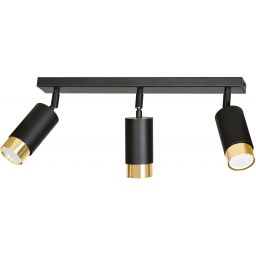 Emibig Hiro lampa podsufitowa 3x8 W czarna-złota 965/3