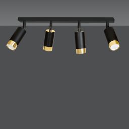 Emibig Hiro lampa podsufitowa 4x8 W czarna-złota 965/4