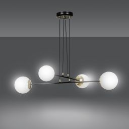 Emibig Ognis lampa wisząca 4x10 W czarna-złota-mleczna 966/4