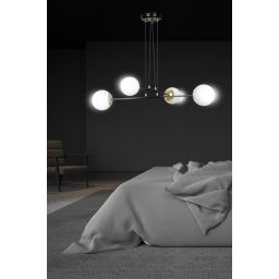 Emibig Ognis lampa wisząca 4x10 W czarna-złota-mleczna 966/4