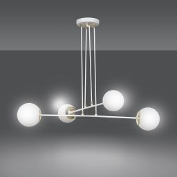 Emibig Ognis lampa wisząca 4x10 W biała-złota-mleczna 967/4