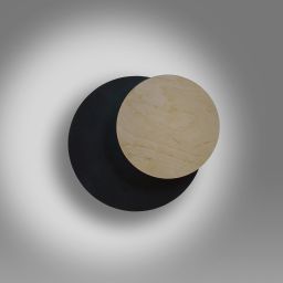 Emibig Circle kinkiet 1x8 W czarny-drewno 970/2