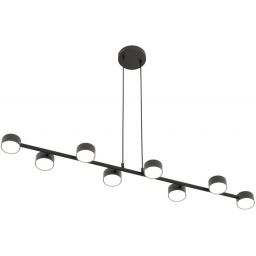 Emibig Megara lampa wisząca 8x12 W czarna 1439/8