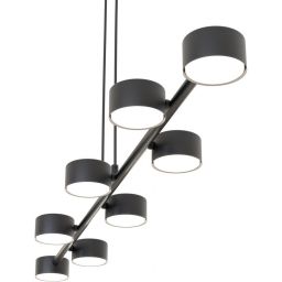 Emibig Megara lampa wisząca 8x12 W czarna 1439/8