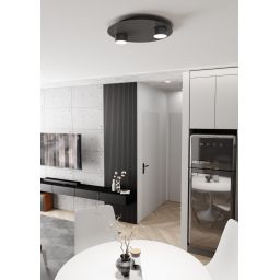 Emibig Bolx lampa podsufitowa 2x12 W czarna 1441/2