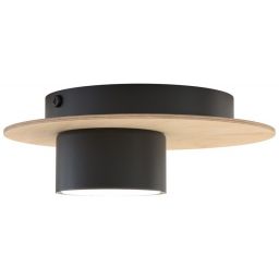 Emibig Pixo lampa podsufitowa 1x12 W czarna-drewno 1443/1