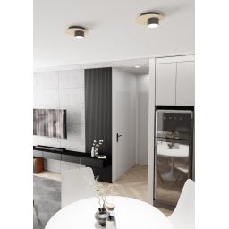 Emibig Pixo lampa podsufitowa 1x12 W czarna-drewno 1443/1