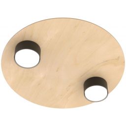 Emibig Pixo lampa podsufitowa 2x12 W czarna-drewno 1443/2