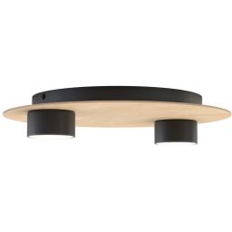 Emibig Pixo lampa podsufitowa 2x12 W czarna-drewno 1443/2