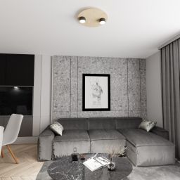 Emibig Pixo lampa podsufitowa 2x12 W czarna-drewno 1443/2