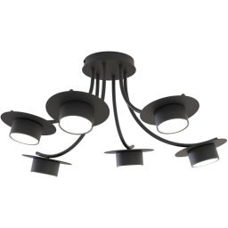 Emibig Enso lampa podsufitowa 6x12 W czarna 1445/6