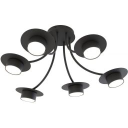 Emibig Enso lampa podsufitowa 6x12 W czarna 1445/6