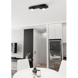 Emibig Stilo lampa podsufitowa 2x12 W czarna 1449/2