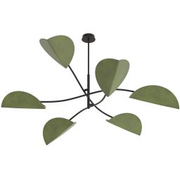 Emibig Lotus lampa podsufitowa 6x10 W zielona 1461/6