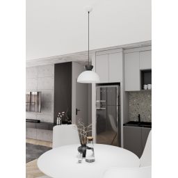 Emibig Lunaro lampa wisząca 1x12 W biała-czarna 1475/1S
