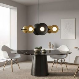 Emibig Volum 6 BL Gold lampa wisząca 6x8 W czarna/złota 1483/6