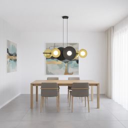 Emibig Volum 6 BL Gold lampa wisząca 6x8 W czarna/złota 1483/6