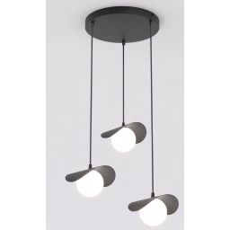 Emibig Ritual 3 Prem Black lampa wisząca 3x8 W czarna 1490/3PREM