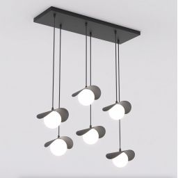 Emibig Ritual 6 Black lampa wisząca 6x8 W czarna 1490/6