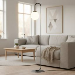 Emibig Flor lampa stojąca 1x10 W czarna 1495/LP1