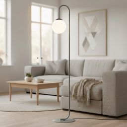 Emibig Flor lampa stojąca 1x10 W szara 1496/LP1