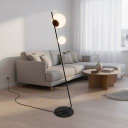 Emibig Tatu lampa stojąca 2x8 W czarna 1504/LP2