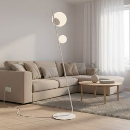 Emibig Tatu lampa stojąca 2x8 W biała 1505/LP2