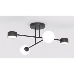 Emibig Holon lampa podsufitowa 4x8 W czarna 1558/4
