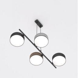 Emibig Drumz lampa wisząca 4x10 W czarna/szary/beżowa 1566/4