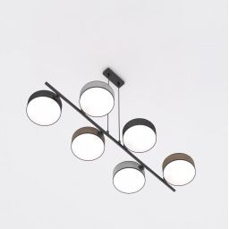 Emibig Drumz lampa wisząca 6x10 W czarna/szary/beżowa 1566/6