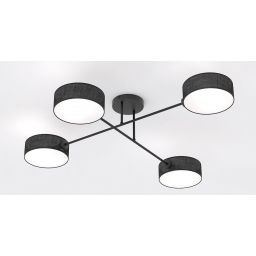 Emibig Maga lampa podsufitowa 4x10 W czarna 1568/4