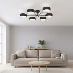 Emibig Maga lampa podsufitowa 6x10 W czarna 1568/6