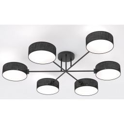 Emibig Maga lampa podsufitowa 6x10 W czarna 1568/6