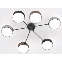 Emibig Maga lampa podsufitowa 6x10 W czarna/szara/beżowa 1572/6