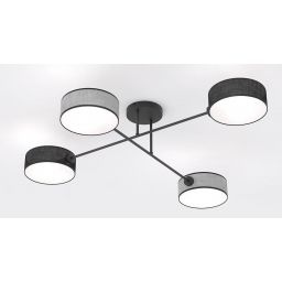 Emibig Maga lampa podsufitowa 4x10 W czarna/szara 1573/4