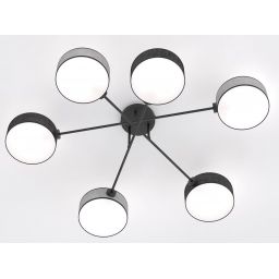 Emibig Maga lampa podsufitowa 6x10 W czarna/szara 1573/6