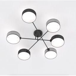 Emibig Maga lampa podsufitowa 6x10 W czarna/szara 1573/6