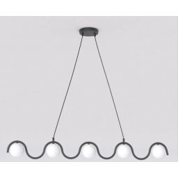 Emibig Sinus lampa wisząca 5x8 W czarna 1582/5