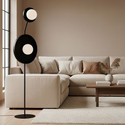Emibig Kiss lampa stojąca 2x8 W czarna 1607/LP2