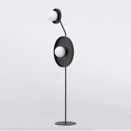 Emibig Kiss lampa stojąca 2x8 W czarna 1607/LP2